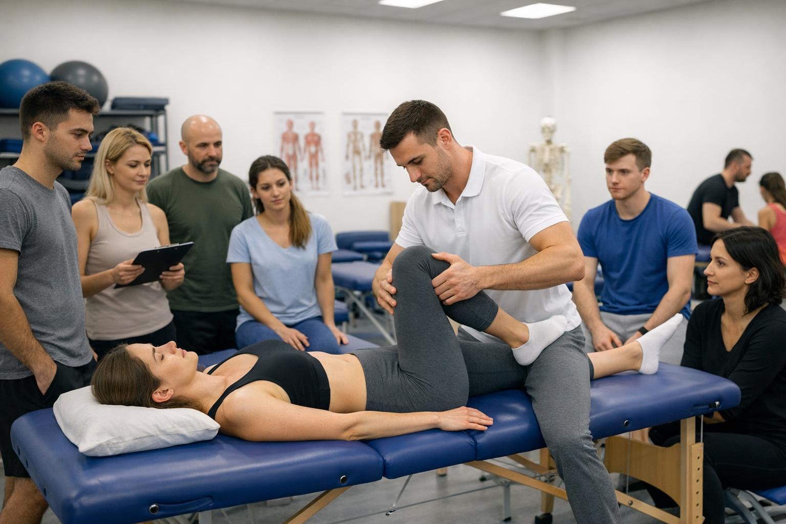 Zajęcia praktyczne na kursie fizjoterapii w Rzeszowie